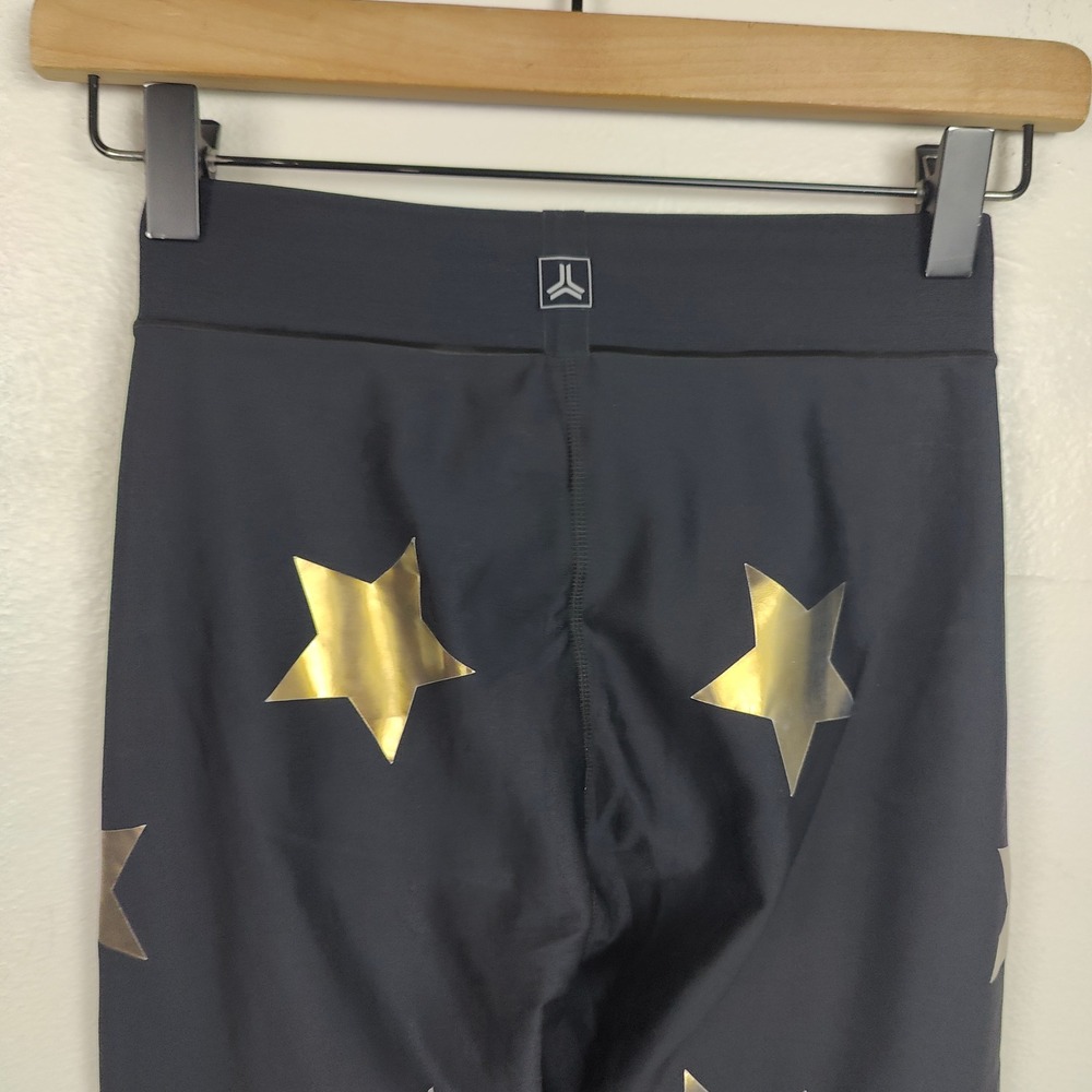 Ultracor Leggings‎ Womens XS Black Gold Star Foiled Print Athletic Compression - Picture 7 of 10